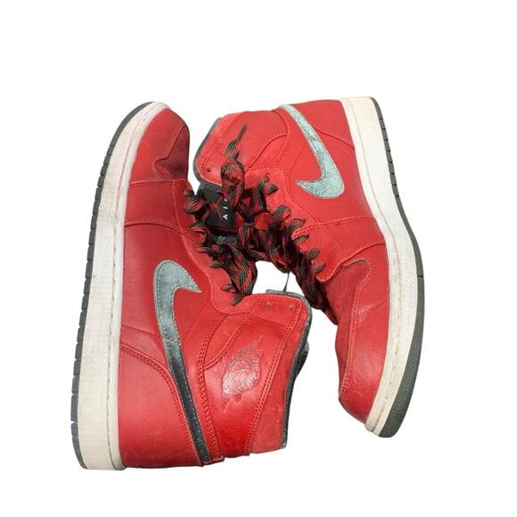 AIR Jordan 1 Retro hightop RED and FOREST GREEN sz 11.5 - Picture 6 of 13
